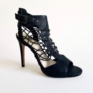 Vince Camuto Black Fossil Cage High Heel